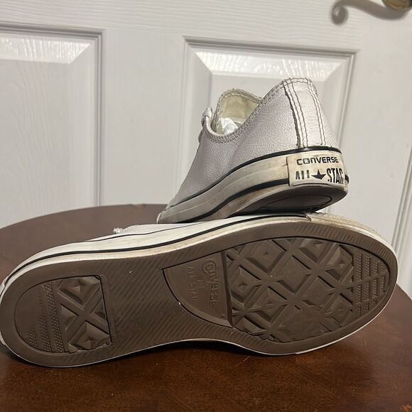 🔥🔥 CONVERSE ALL STAR “LEATHER” White - Men Sz 9 / Women Sz 11 - Good Condition - Picture 7 of 8